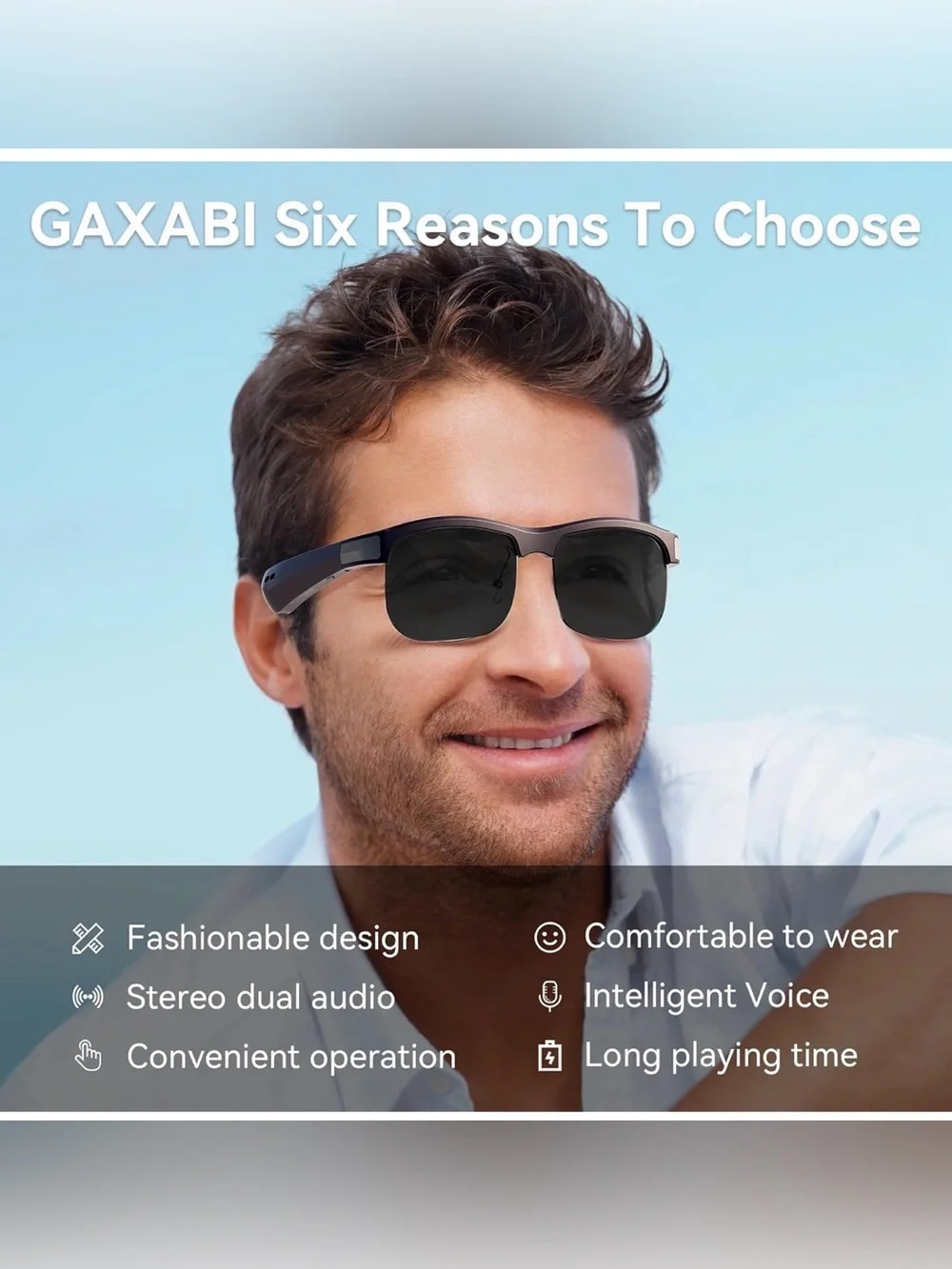 Bluetooth Audio Sunglasses - Black Wireless Smart Shades